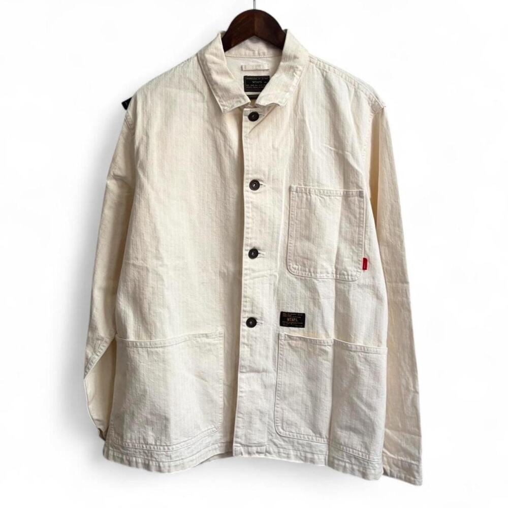 WTAPS Japanese HBT Jacket Mens XL Military Herringbone Designer Workwear